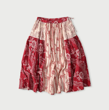 45R Khadi Block-Print Patchwork Skirt