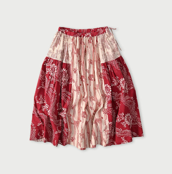 45R Khadi Block-Print Patchwork Skirt