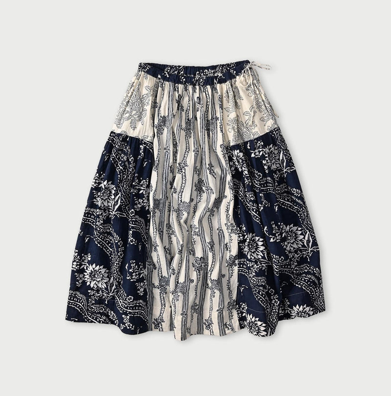 45R Khadi Block-Print Patchwork Skirt