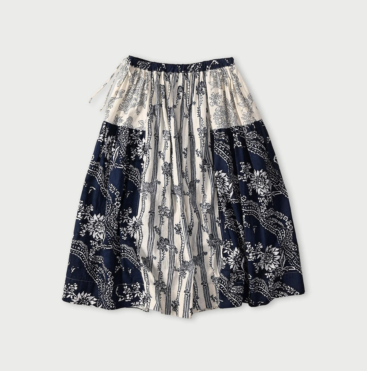 45R Khadi Block-Print Patchwork Skirt