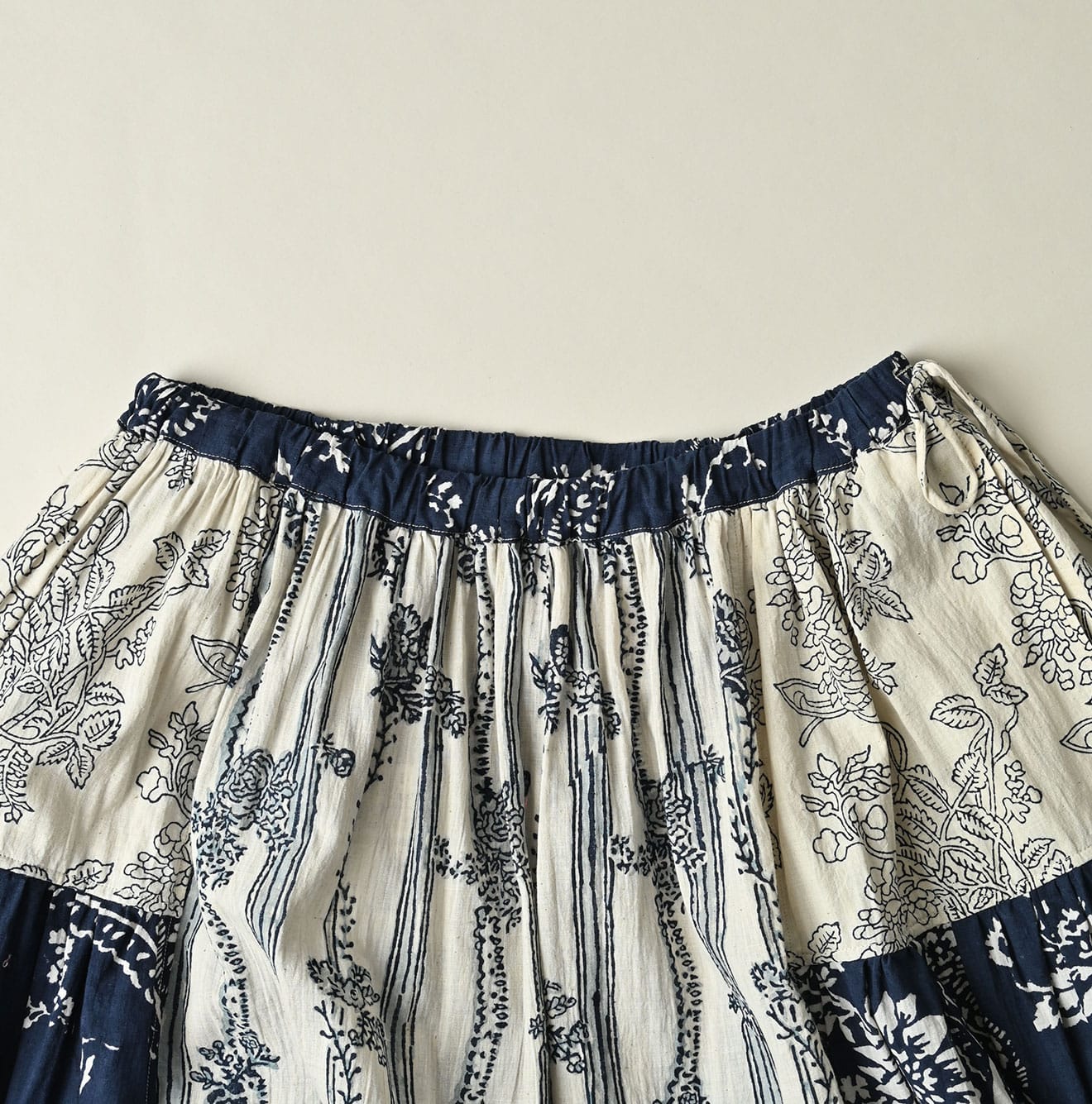 45R Khadi Block-Print Patchwork Skirt