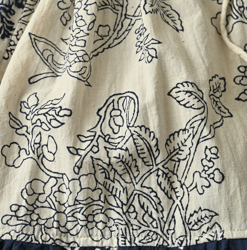 45R Khadi Block-Print Patchwork Skirt