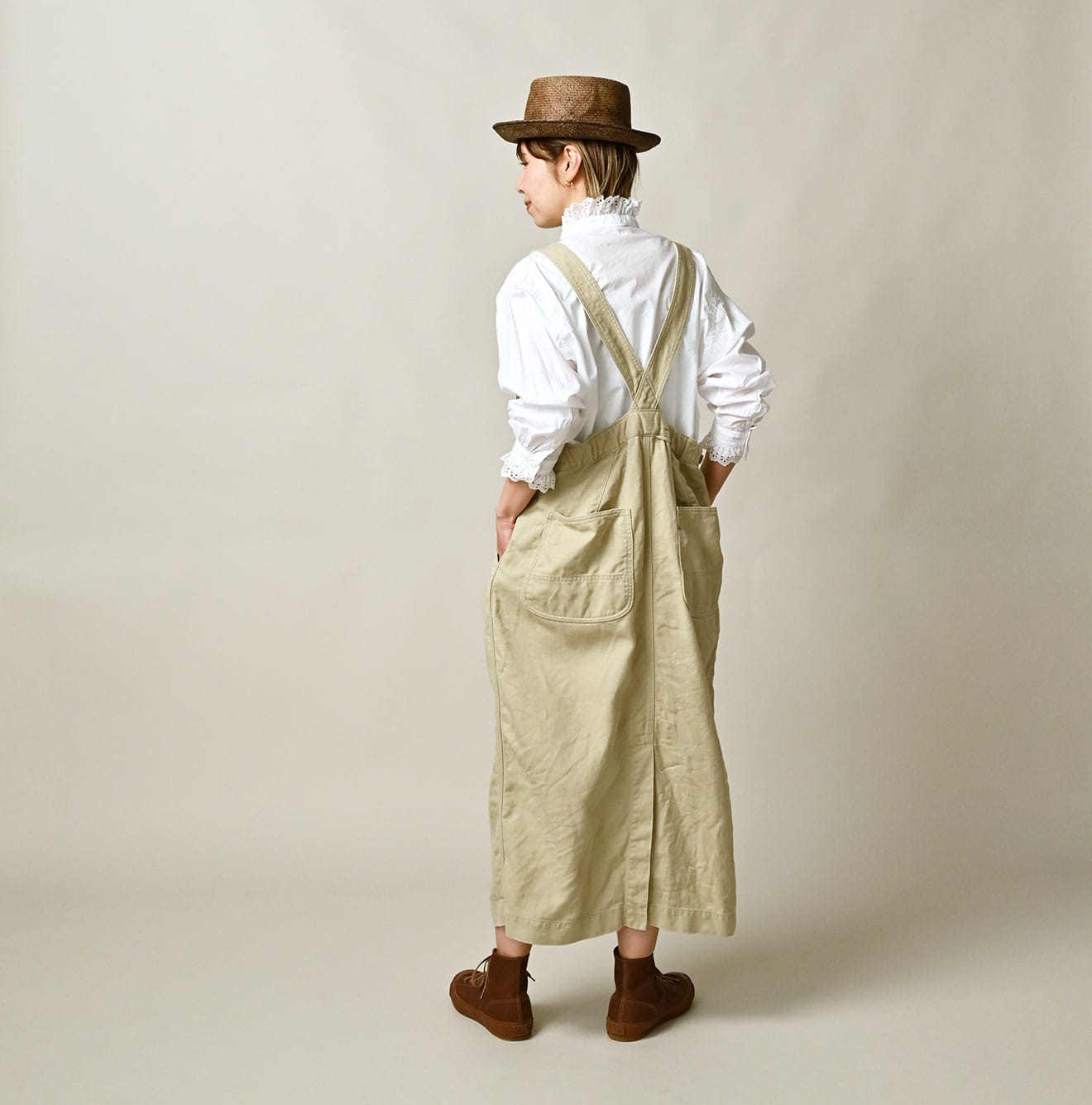 45R Linen Herringbone Overall Skirt - Image 4