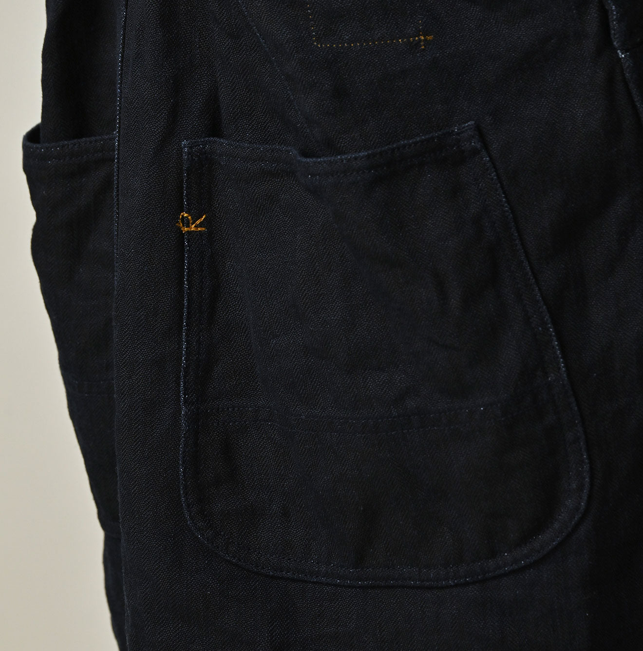 45R Indigo Linen Herringbone Overall Skirt