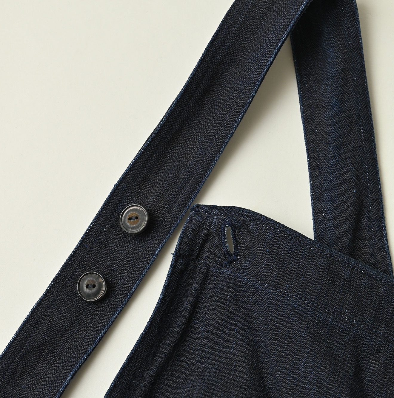 45R Indigo Linen Herringbone Overall Skirt