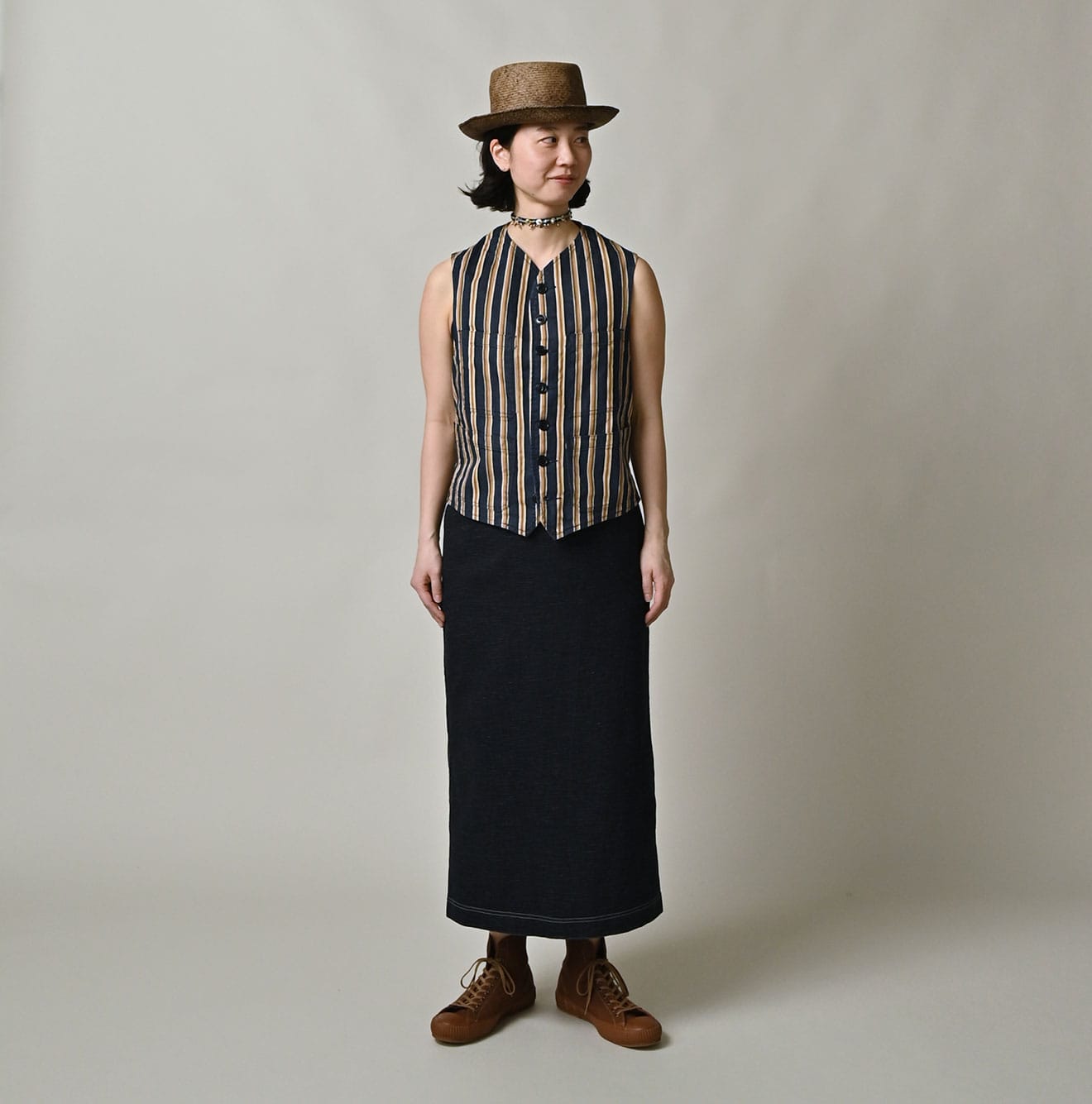 45R Indigo Denim Tenjiku Skirt