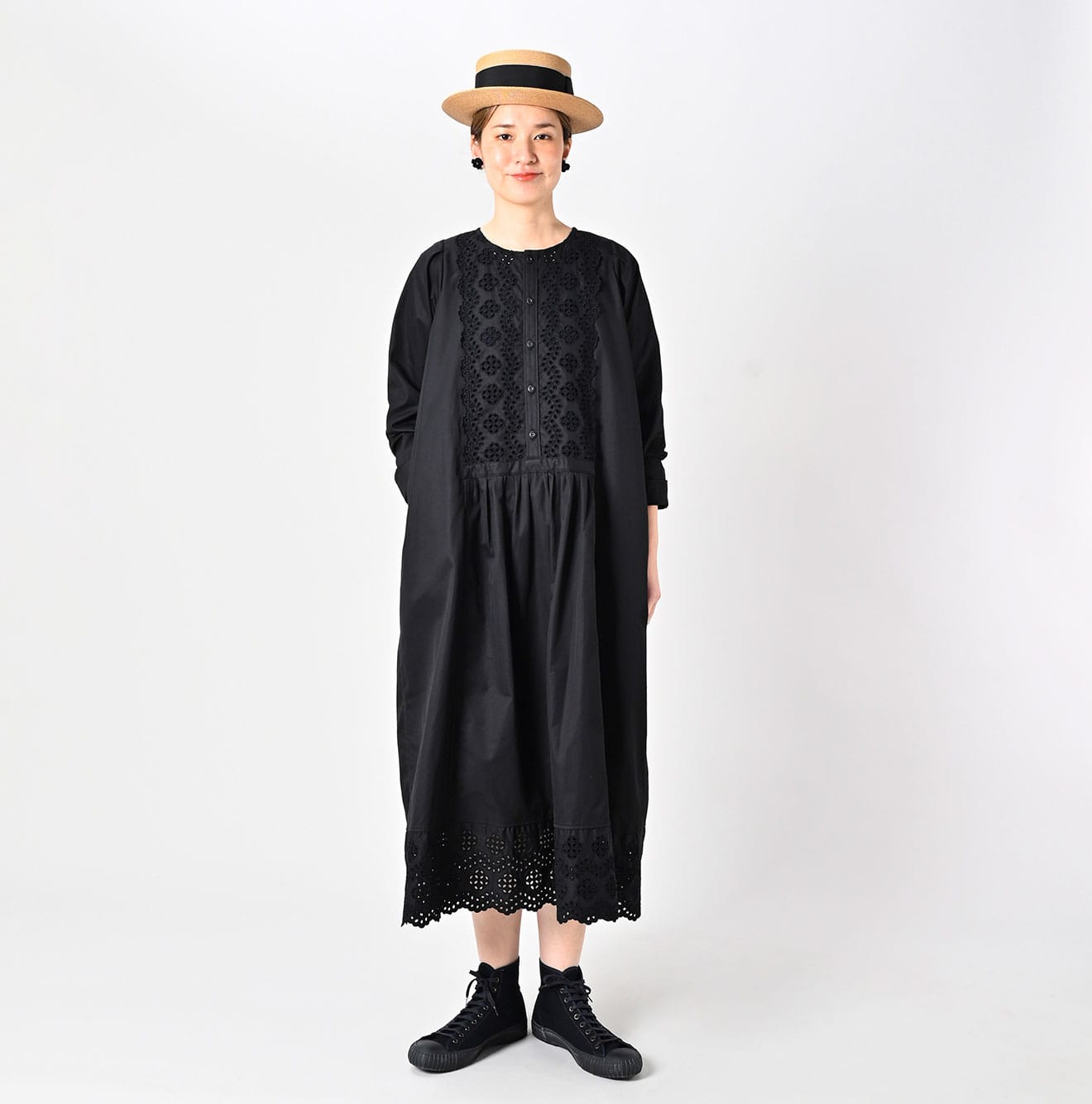 45R Light Gabardine Cutwork Dress