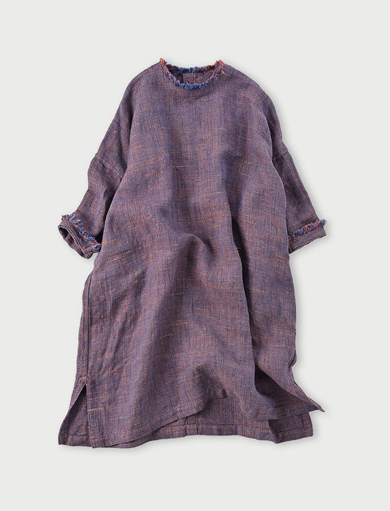 Cotton Linen Herringbone Tweed Uma-dress