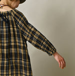 45R Indigo Doublecloth Shirring Dress