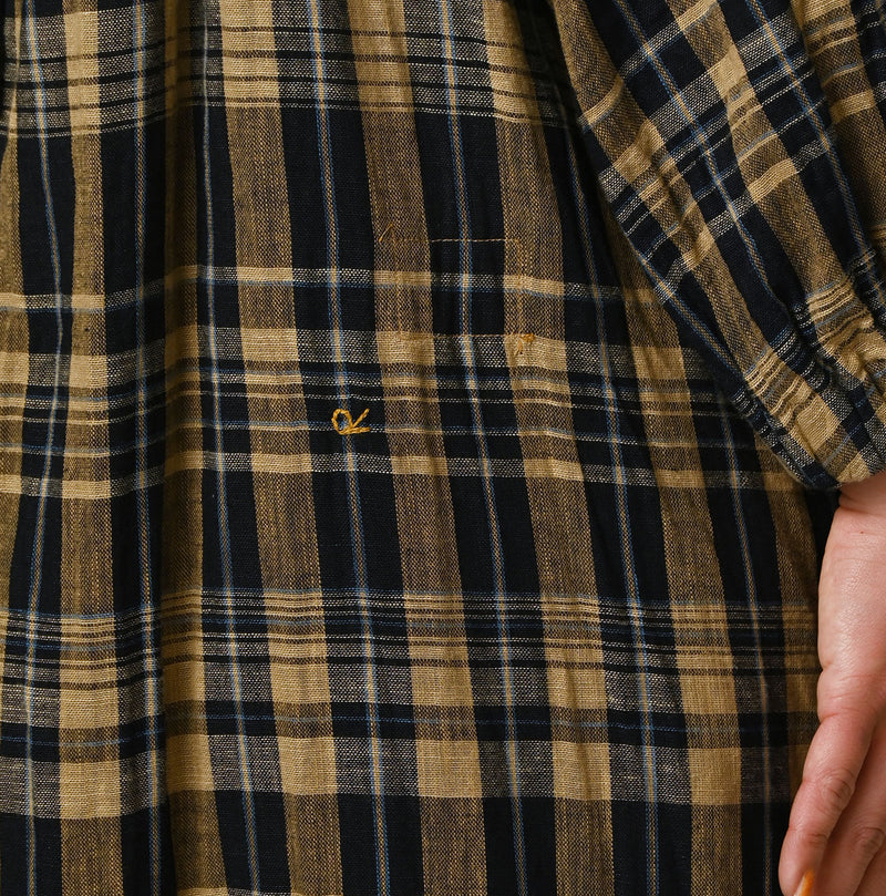 45R Indigo Doublecloth Shirring Dress - Image 11