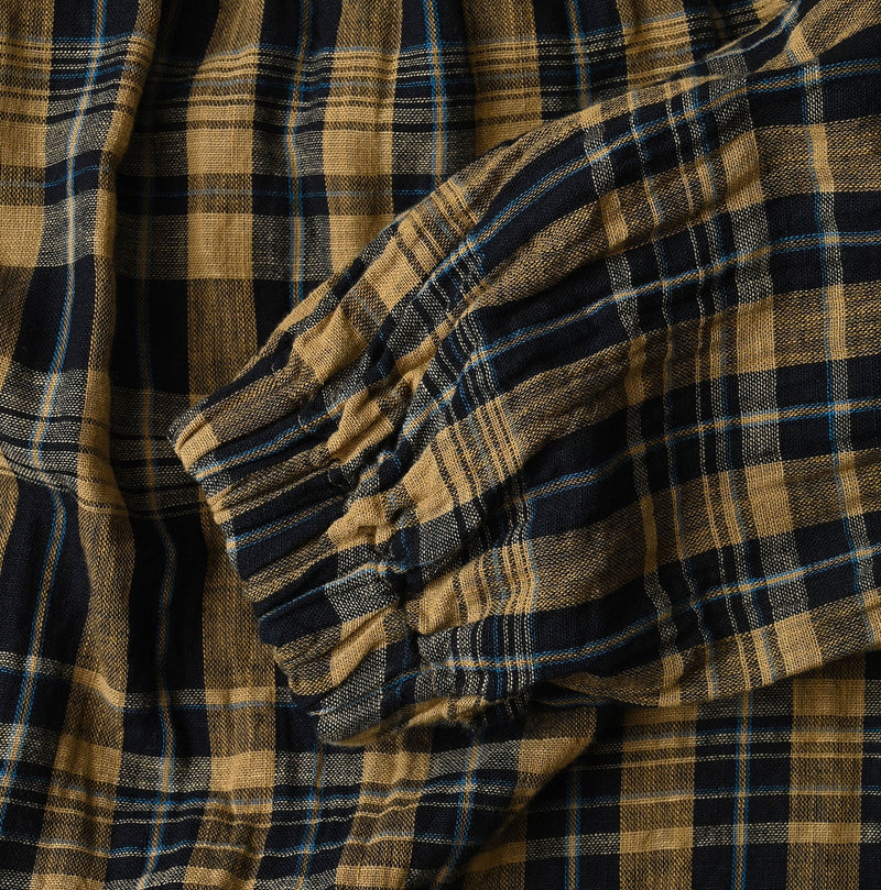 45R Indigo Doublecloth Shirring Dress - Image 14