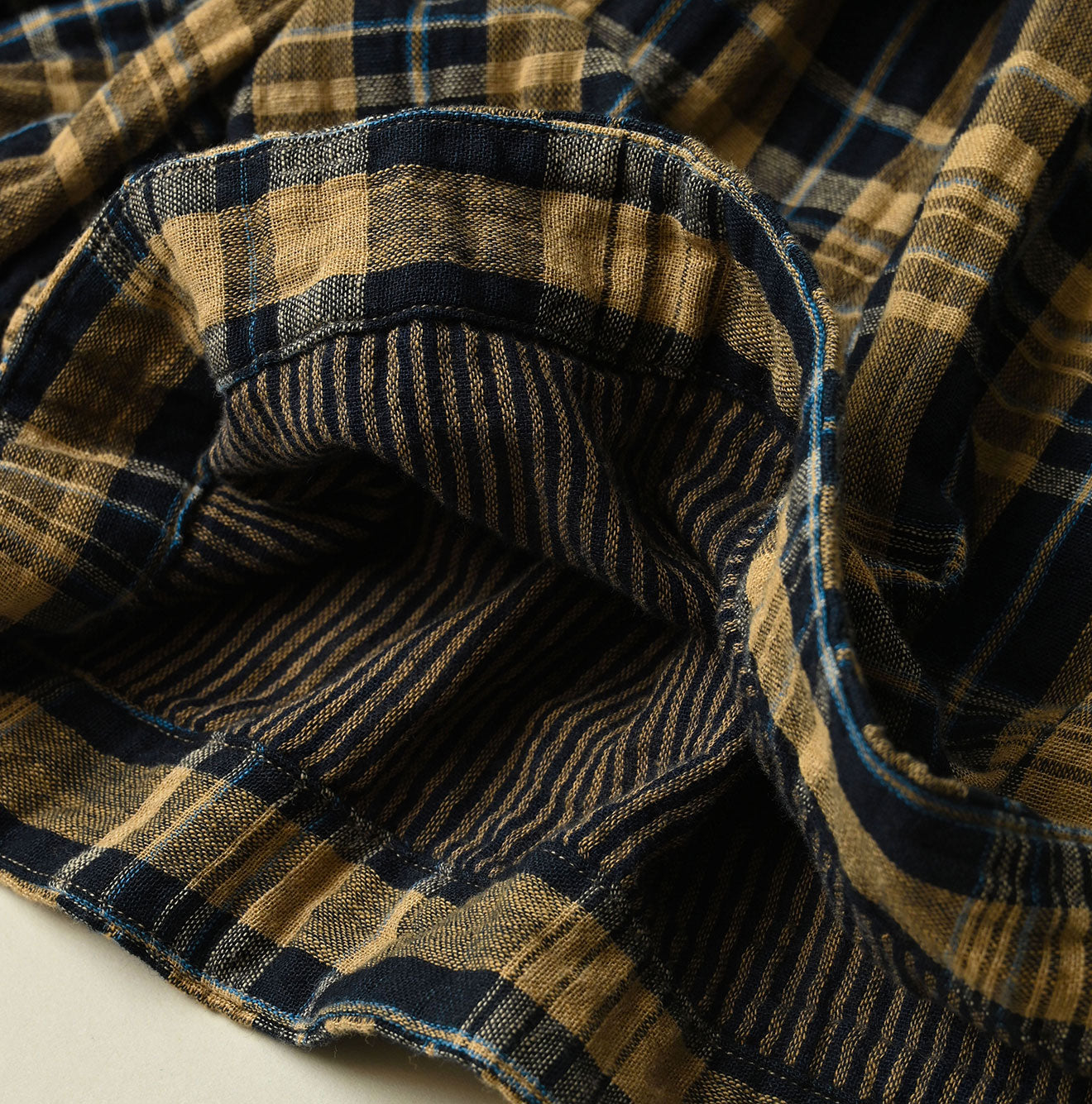 45R Indigo Doublecloth Shirring Dress