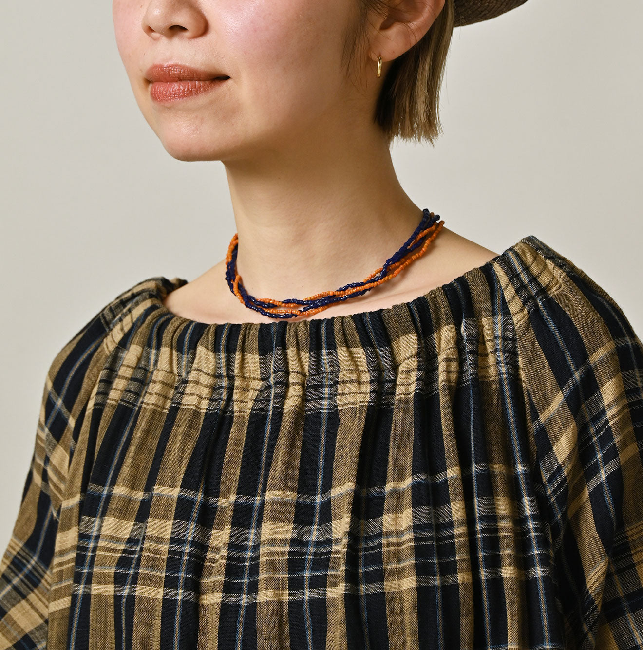 45R Indigo Doublecloth Shirring Dress - Image 7