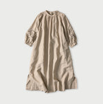 60 Linen Embroidery Puff Sleeve Dress