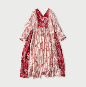 Khadi Block-Print Patchwork Dress