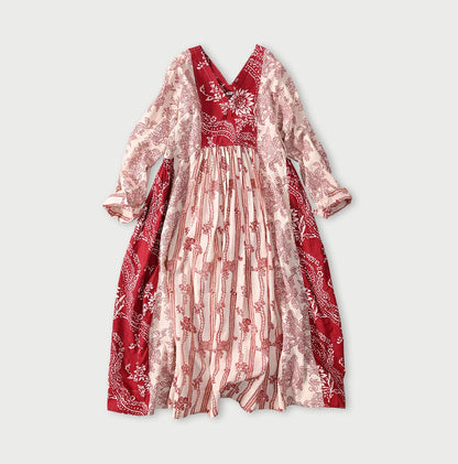 45R Khadi Block-Print Patchwork Dress