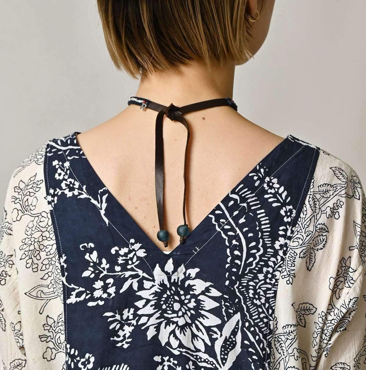 45R Khadi Block-Print Patchwork Dress