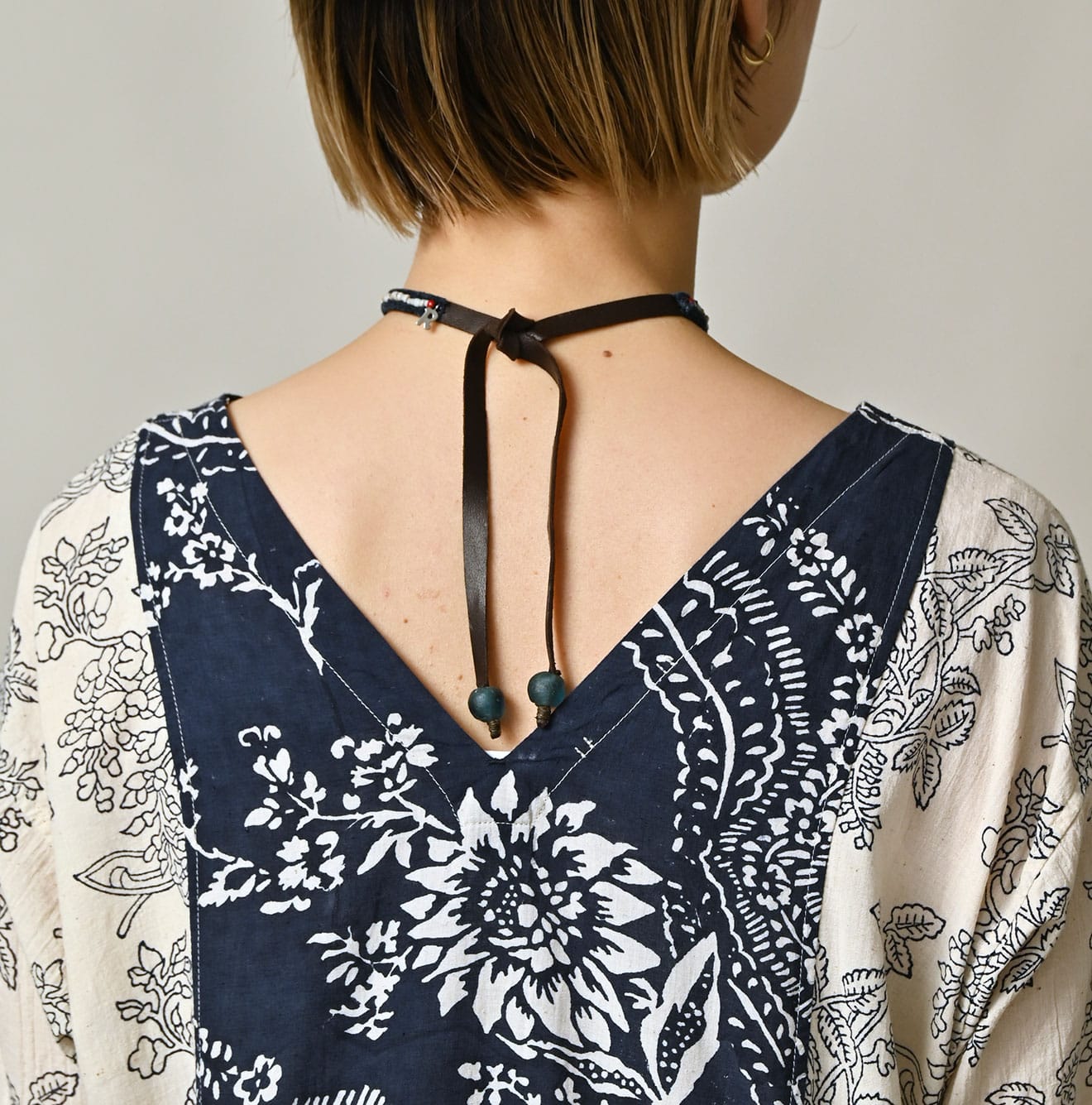 45R Khadi Block-Print Patchwork Dress