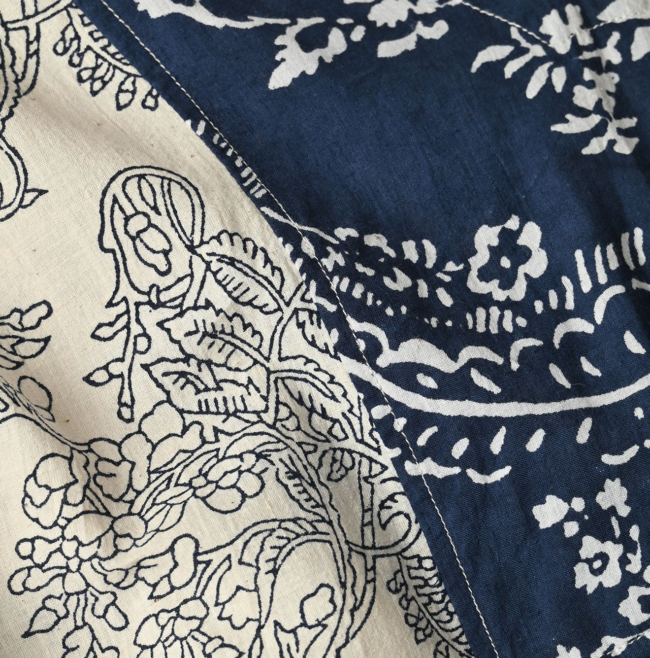 45R Khadi Block-Print Patchwork Dress