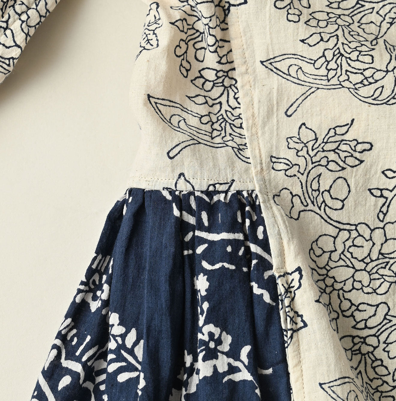 45R Khadi Block-Print Patchwork Dress