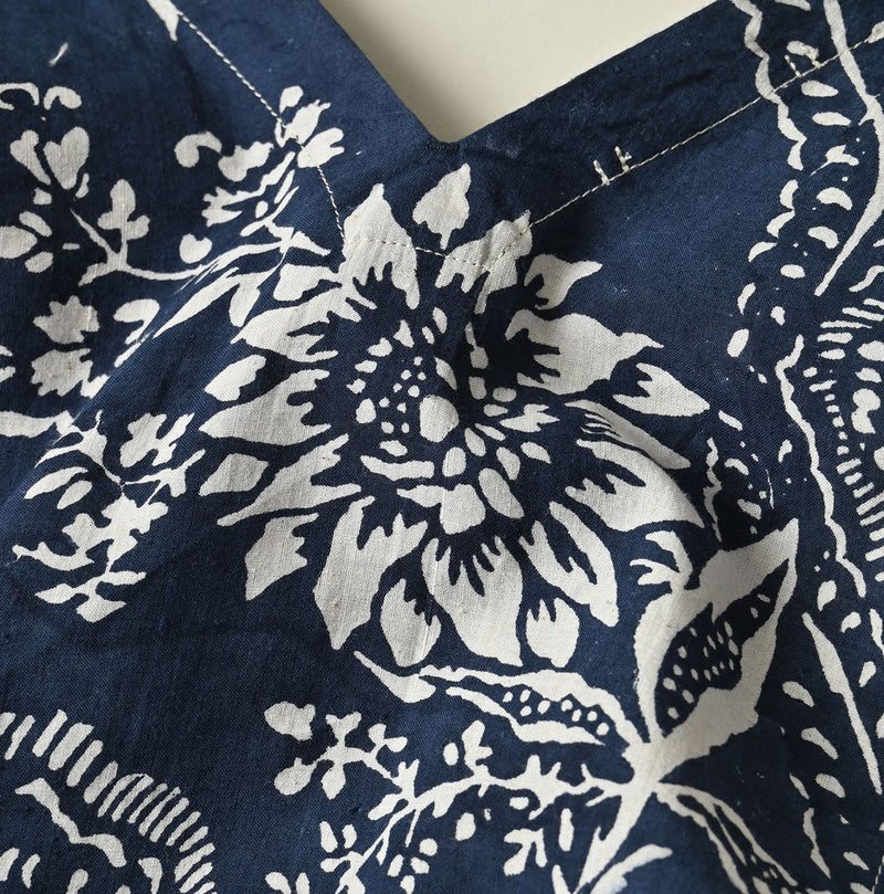 45R Khadi Block-Print Patchwork Dress