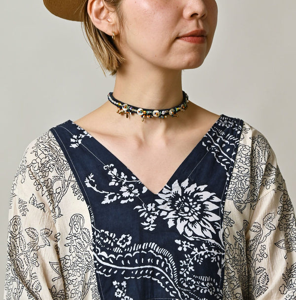 45R Khadi Block-Print Patchwork Dress