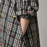 45R Khadi Ox Sajiki Puff Sleeve Dress