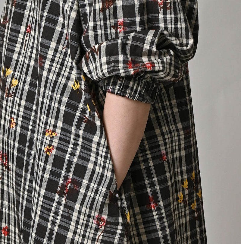 45R Khadi Ox Sajiki Puff Sleeve Dress - Image 11