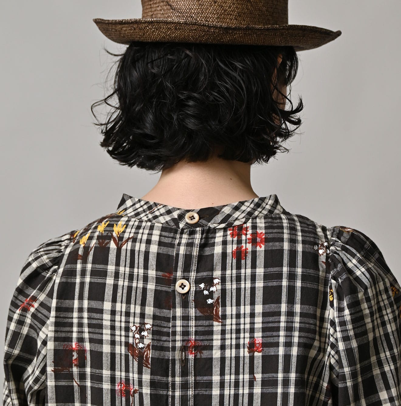 45R Khadi Ox Sajiki Puff Sleeve Dress - Image 12