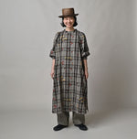 45R Khadi Ox Sajiki Puff Sleeve Dress