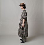 45R Khadi Ox Sajiki Puff Sleeve Dress