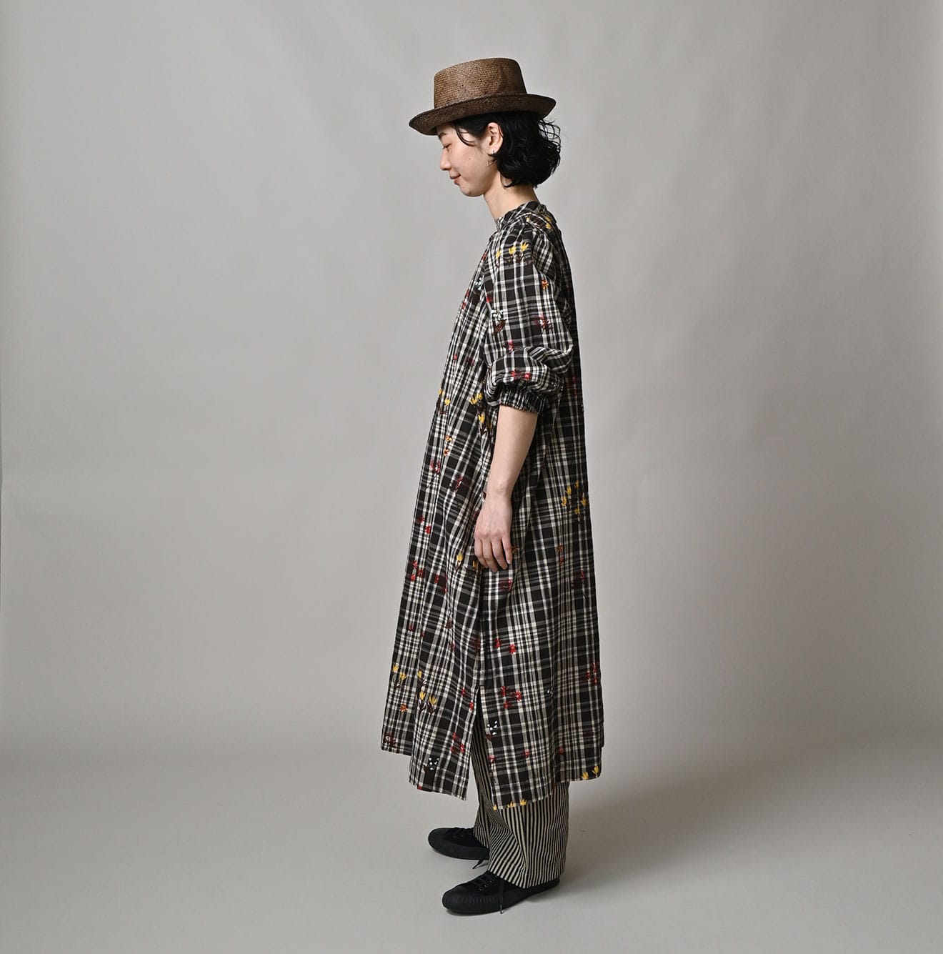 45R Khadi Ox Sajiki Puff Sleeve Dress - Image 6