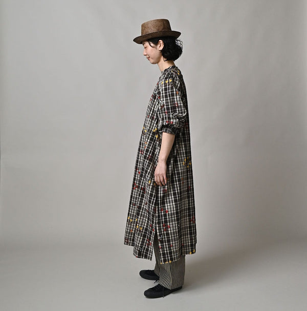45R Khadi Ox Sajiki Puff Sleeve Dress