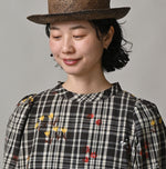 45R Khadi Ox Sajiki Puff Sleeve Dress