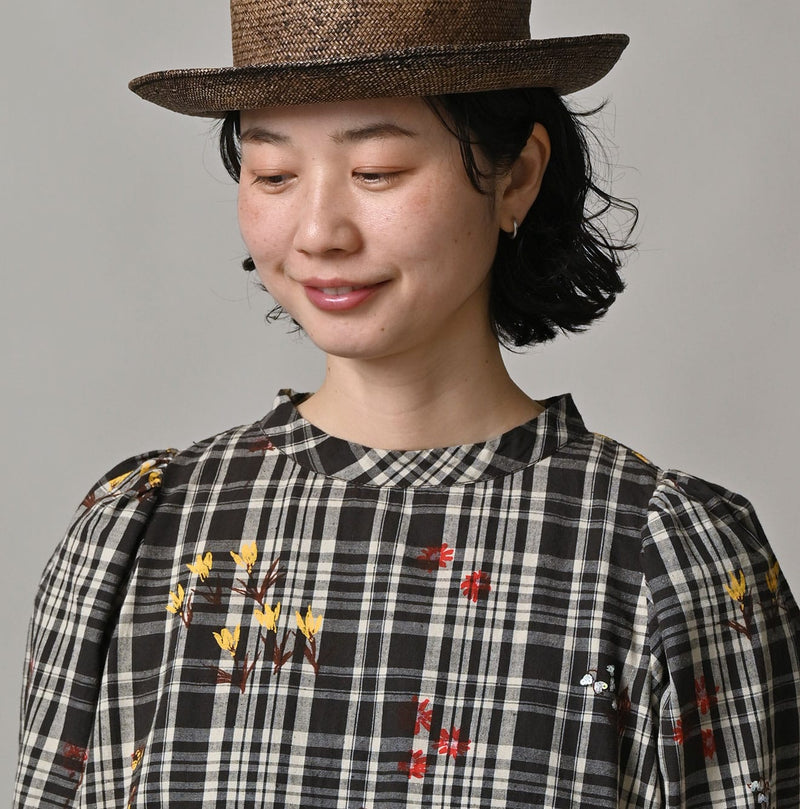 45R Khadi Ox Sajiki Puff Sleeve Dress - Image 9