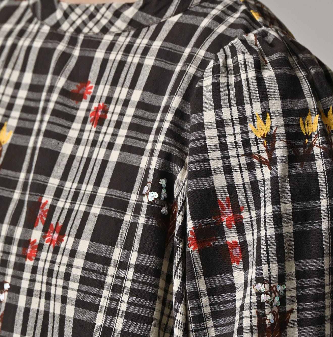 45R Khadi Ox Sajiki Puff Sleeve Dress - Image 10