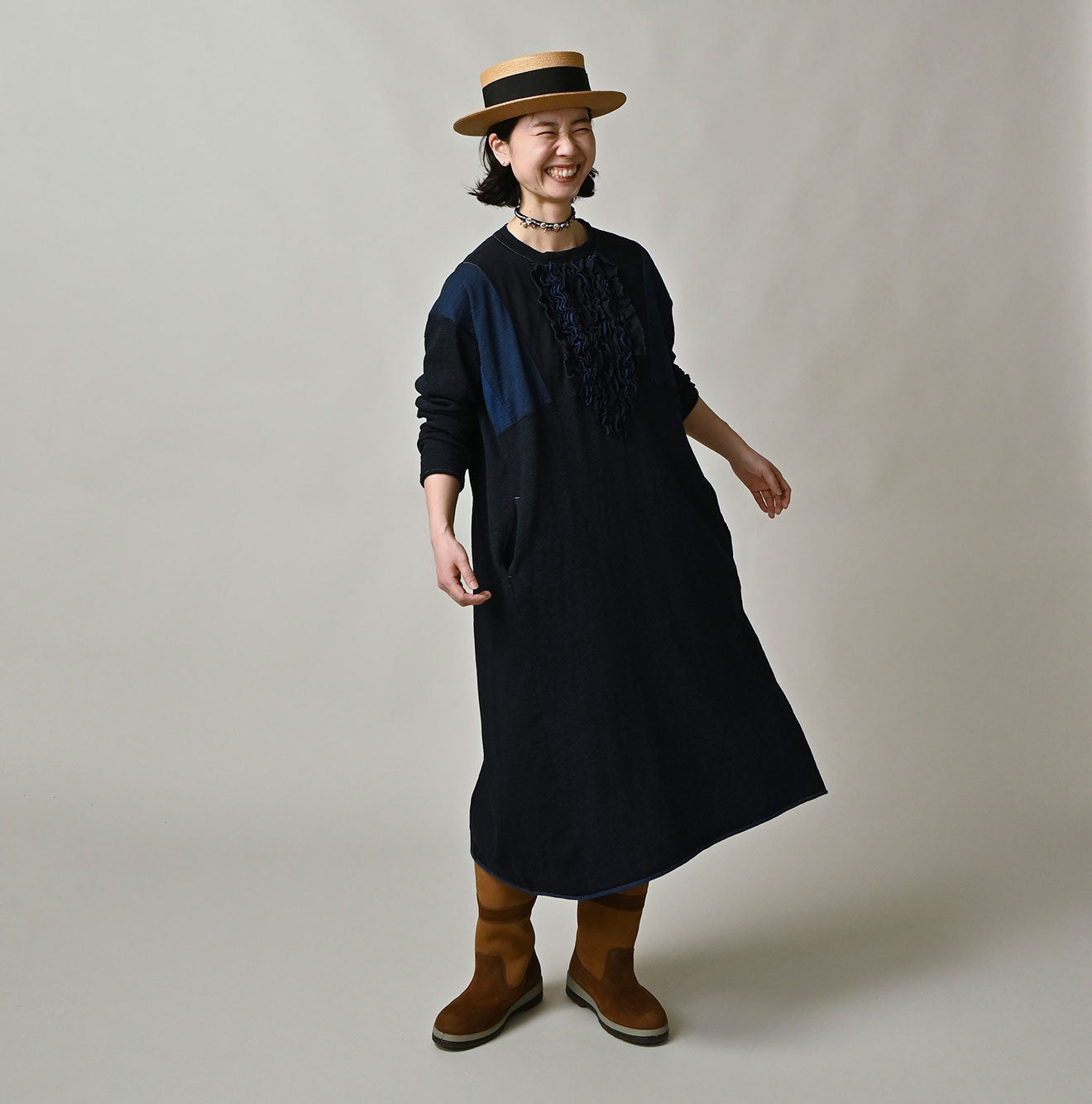 45R Indigo Iroiro Dress