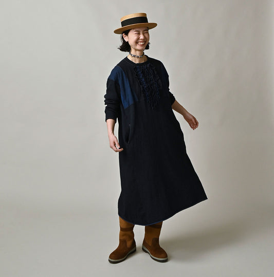 45R Indigo Iroiro Dress