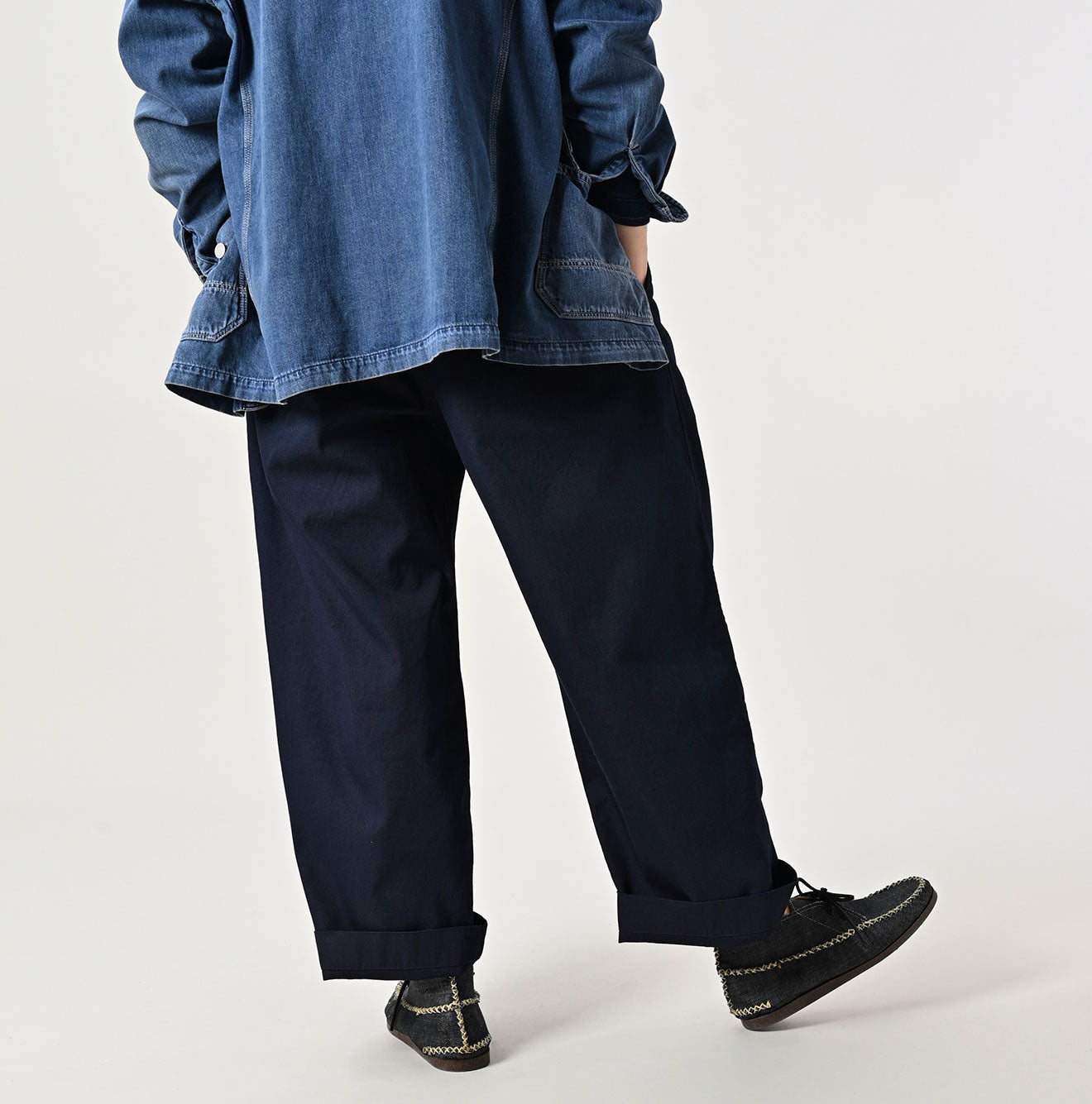 45R Indigo Gabardine Charlotte Baggy Pants