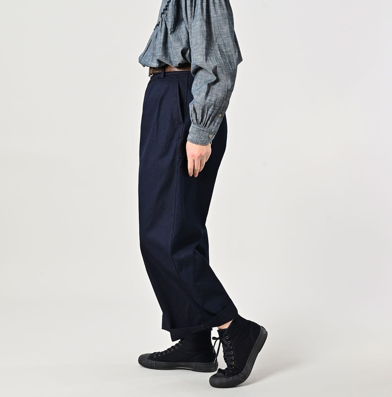 45R Indigo Gabardine Charlotte Baggy Pants