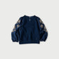 Indigo Cotton Fleece Flower Embroidery Puff Sweat (Size 2) - 45R by 45rpm studio