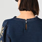 Indigo Cotton Fleece Flower Embroidery Puff Sweat (Size 2) - 45R by 45rpm studio