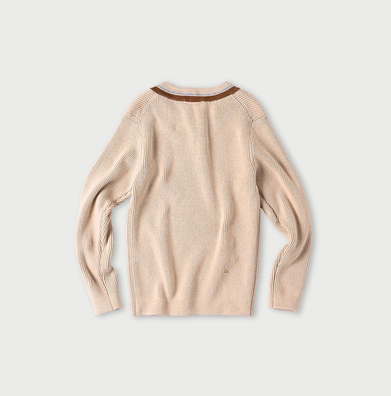 45R Beige Tilden Knit-sewn Sweater