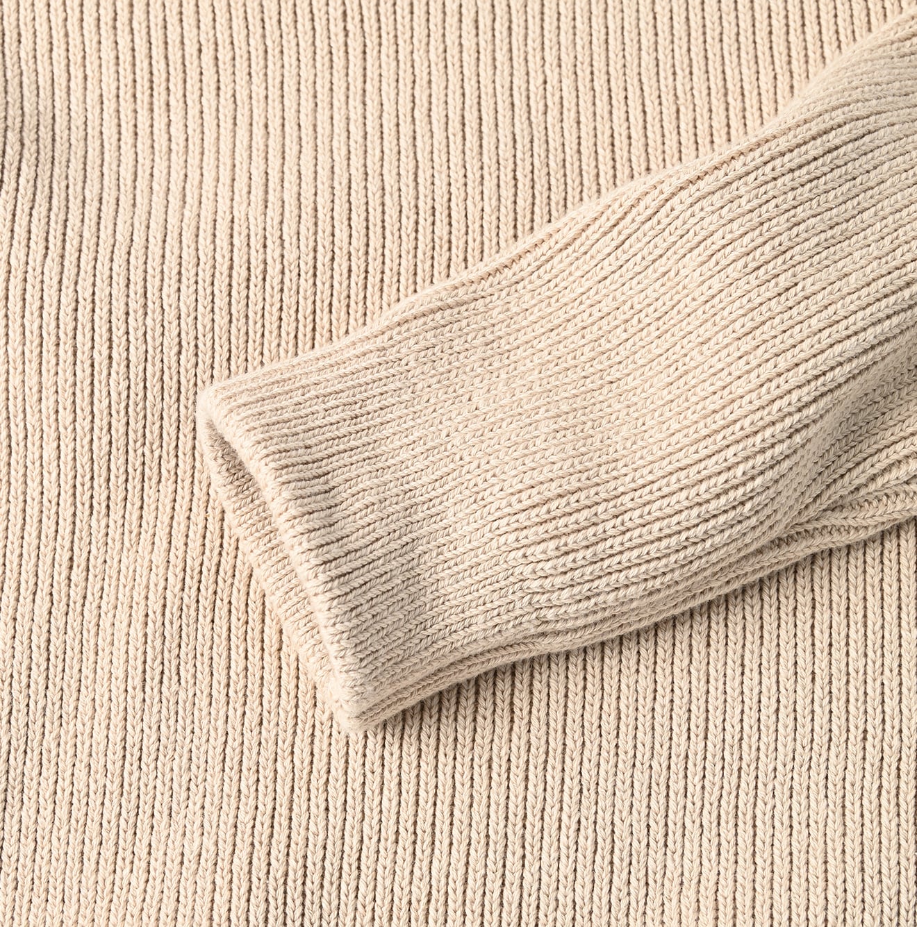 45R Beige Tilden Knit-sewn Sweater