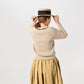 45R Beige Tilden Knit-sewn Sweater