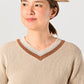 45R Beige Tilden Knit-sewn Sweater