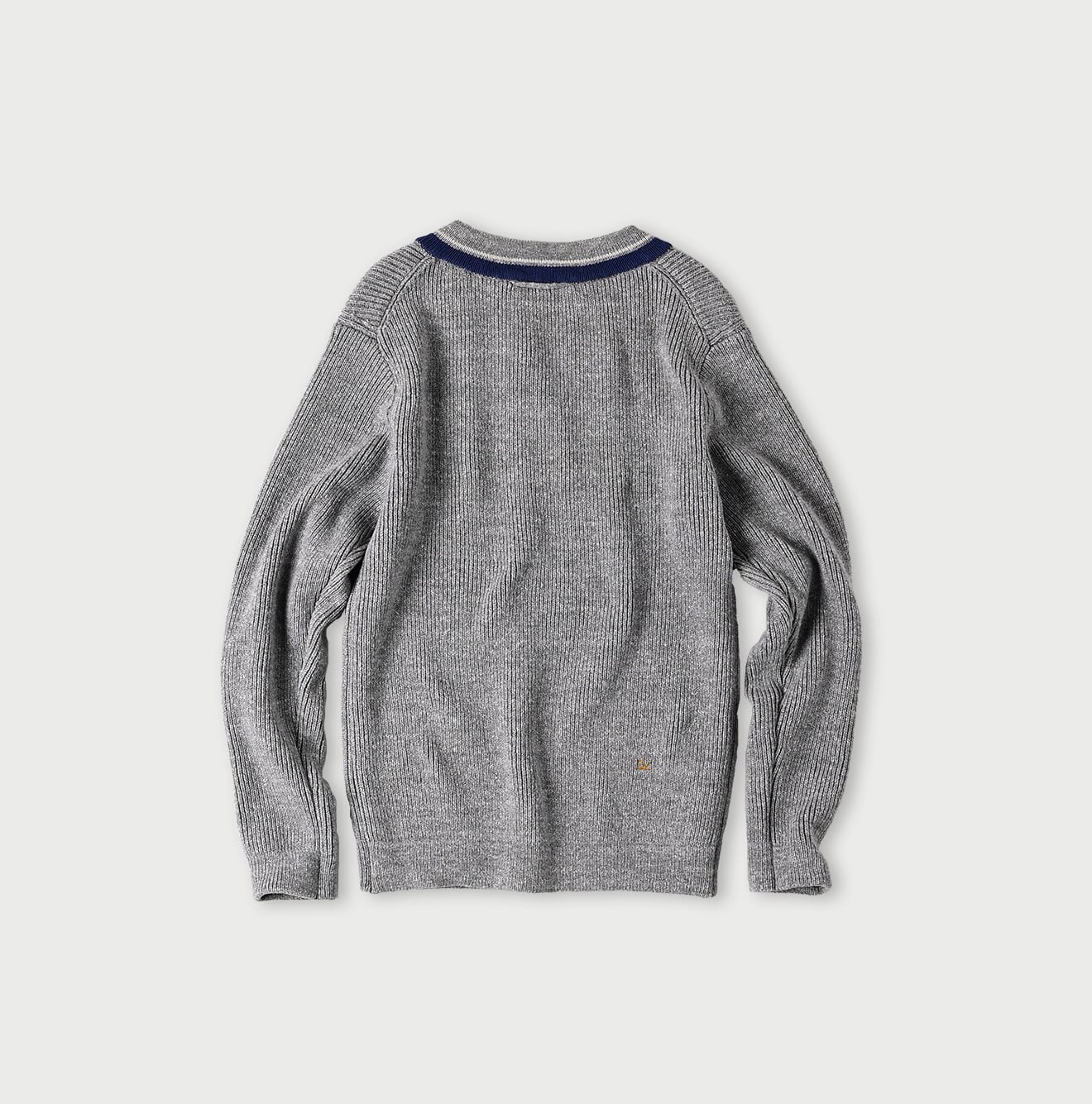 45R Gray Top Tilden Knit-sewn Sweater