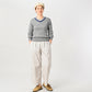 45R Gray Top Tilden Knit-sewn Sweater