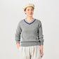 Gray Top Tilden Knit-sewn Sweater (Size 2) - 45R by 45rpm studio