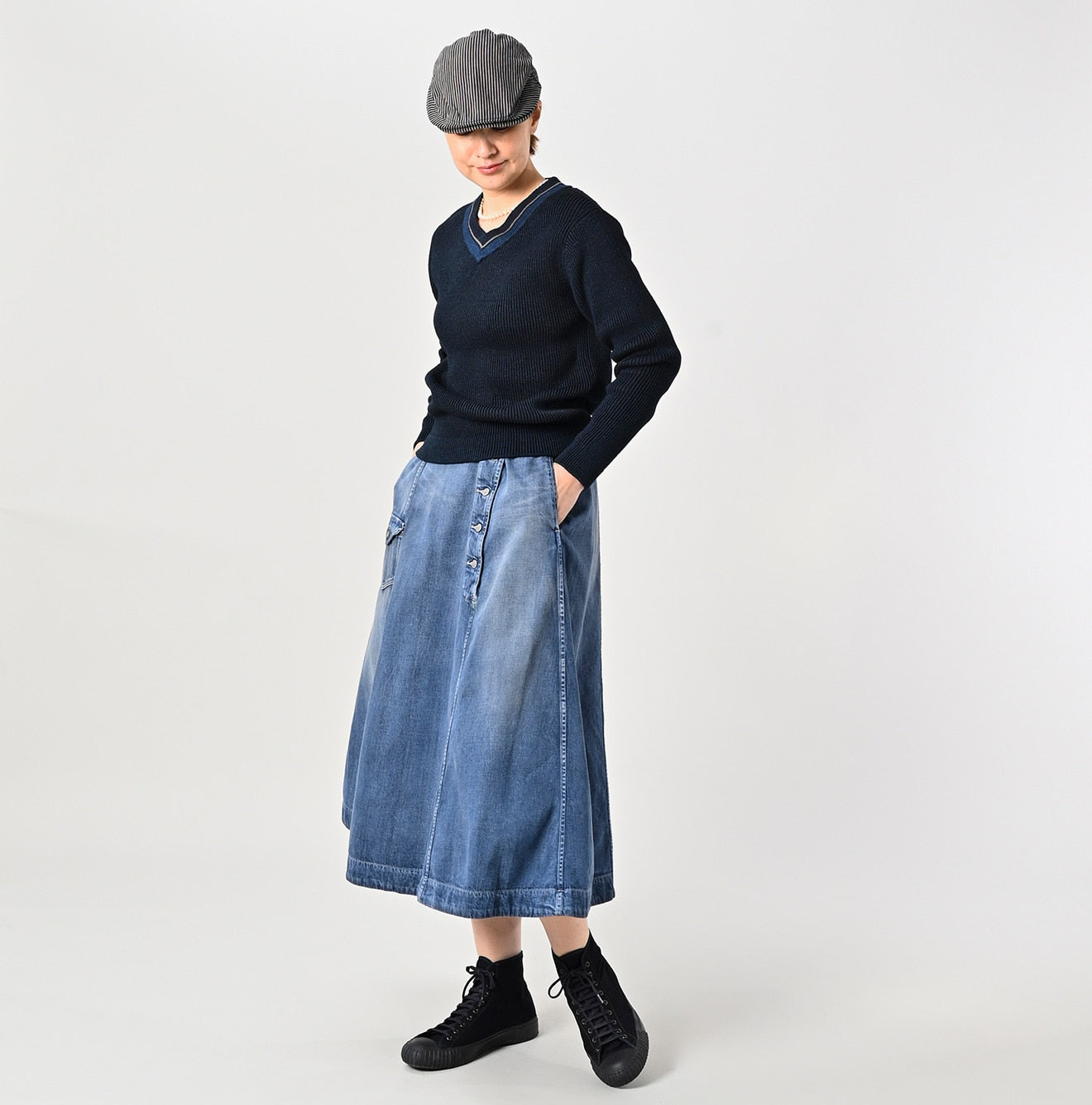 45R Indigo Tilden Knit-sewn Sweater